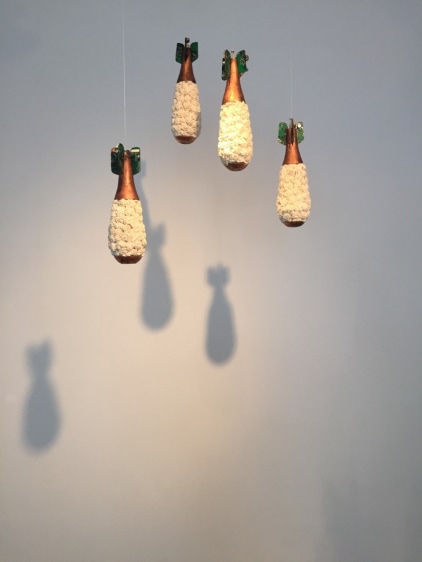 Promotesh Das Pulak Mortar Shells 2016 Shola flowers, resin, circuit boards Variable