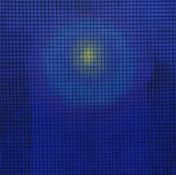 Shobha Broota Untitled (Blue) 2016 Wood and oil on canvas  48 x 48 in.