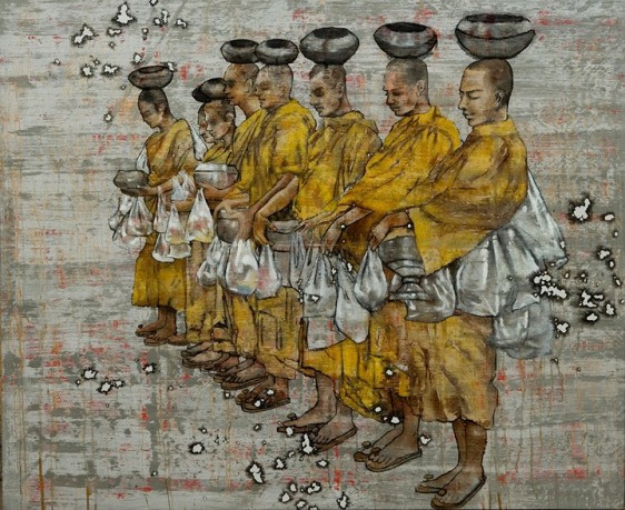 G. R. Iranna THE LINE 2013 Acrylic on canvas 54 x 66 in.