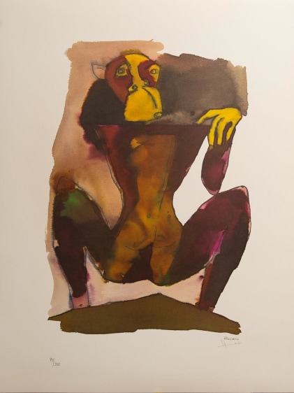 M. F.&nbsp;Husain, Hanuman-Hanuman on Mountain, n/d