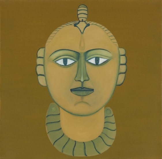 Rekha Rodwittiya Nayika (Orange) 2009 Acrylic and oil on canvas  24 x 24 in.