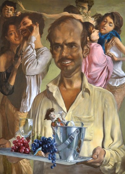 Salman Toor THE HAPPY SERVANT 2013 Oil on linen 45 x 33 in.