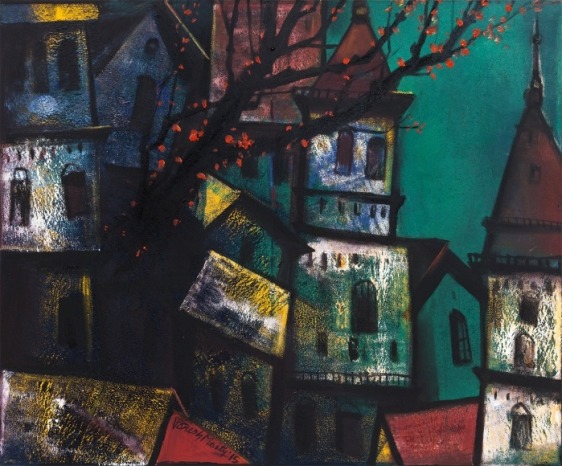 Paresh Maity Dancing In Red 2015 Oil on canvas 36 x 47 in.