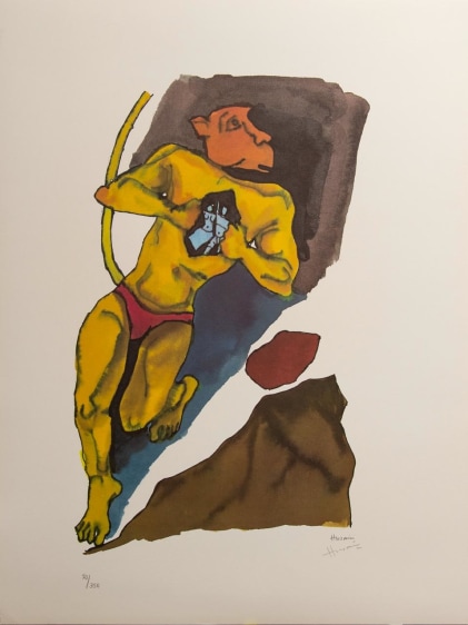 M. F.&nbsp;Husain, Hanuman - Hanuman with Couple, n/d