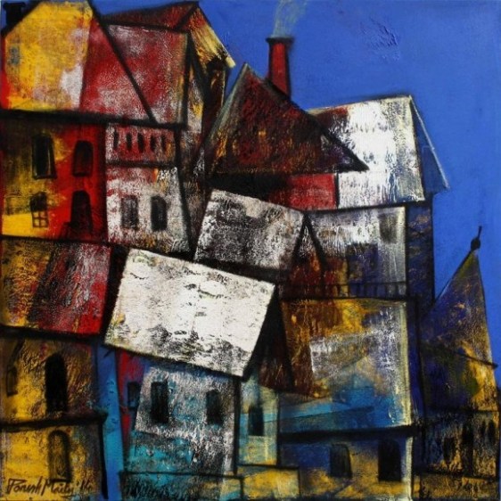 Paresh Maity WINTER IN SHIMLA 2014 Oil on canvas 42 x 42 in.