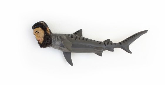 Affan Baghpati Untitled 4, 2023 Assemblage, found objects, vinyl, fabric, embroidery, synthetic hair, bead 6h x 2w x 2d in