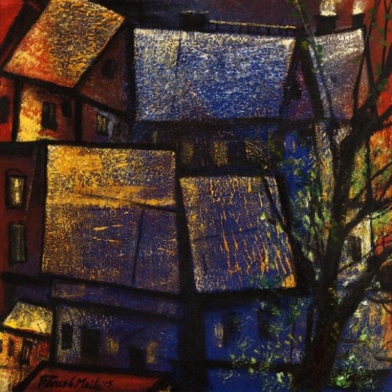 Paresh Maity FRESH SNOW FALL 2015 Oil on canvas 36 x 36 in.