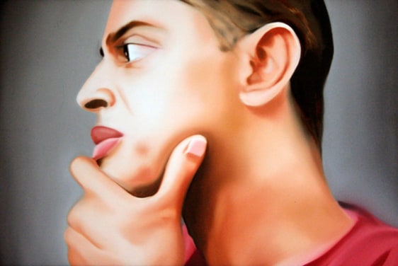 Riyas Komu REBELLIOUS FUN 2005 Oil on canvas 36 x 54 in.