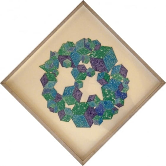 Saleem Arif Quadri GEOMETRY WITHOUT GRAVITY 3 Watercolour and gouche on paper 28.2 x 28.2 in