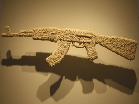 Promotesh Das Pulak Untitled 2016 Shola flowers, wire 66 x 20 x 3.5 in