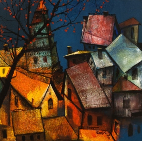 Paresh Maity The Spring 2016 Oil on canvas   54 x 54 in.