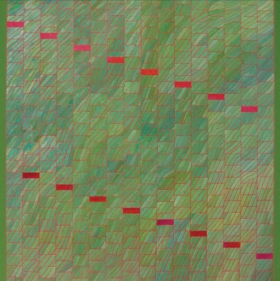 Akhilesh PICTORIALLY UNTITLED 2007 Acrylic on canvas 48 x 48 in.  SOLD