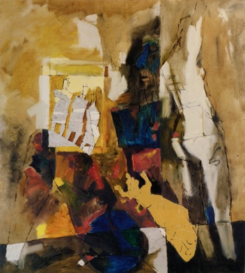 M. F. Husain UNTITLED (THE THREE MUSES, MAYA SERIES) 1965 Oil on canvas 68 x 60 in.