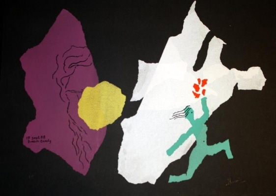 M.F. Husain BREACH CANDY SERIES (II) 1988 Silkscreen on paper 22 x 30 in.