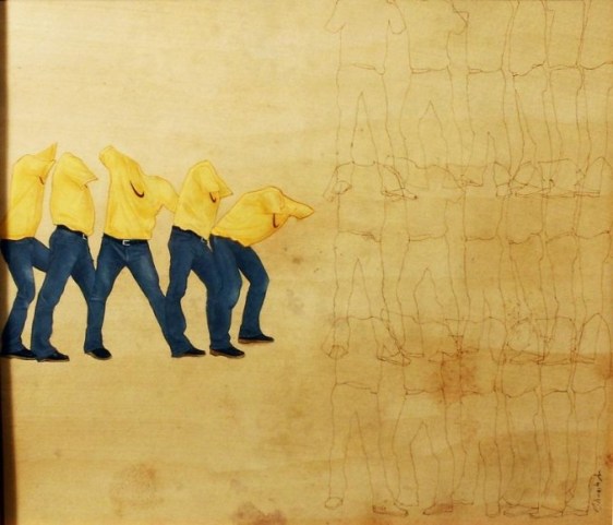 Shoaib Mehmood JUST DO IT Gouache on wasli 5 x 8.5 in.