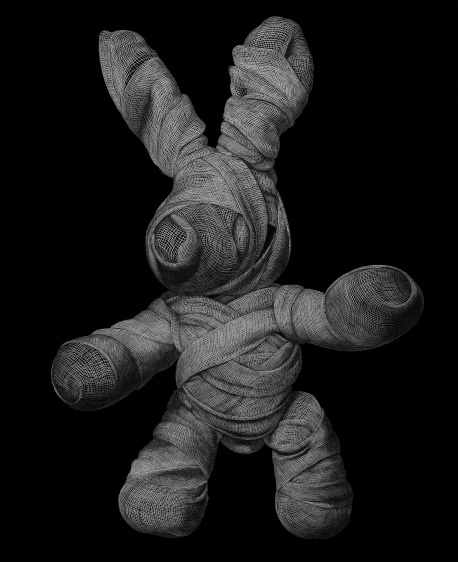 Adeel Uz Zafar Bunny  2019  Engraving on plastic vinyl  30 x 36 in.