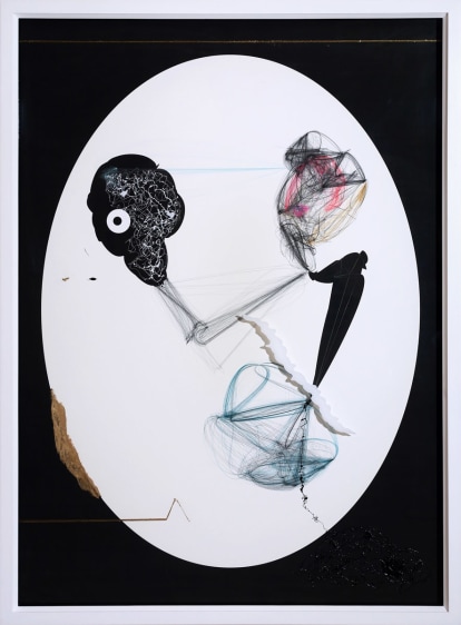 Aditya Pande C:H&amp;M 2014 Mixed media on paper 61.5 x 44.5 in.