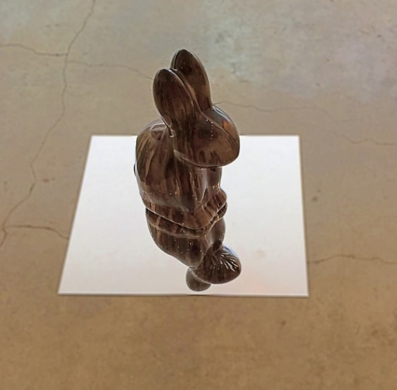 Arunkumar H G Rabbit 2018 Paper pulp, cement, wood glue, aluminum, floor paint and clear coat 19 x 12.5 x 8 in.
