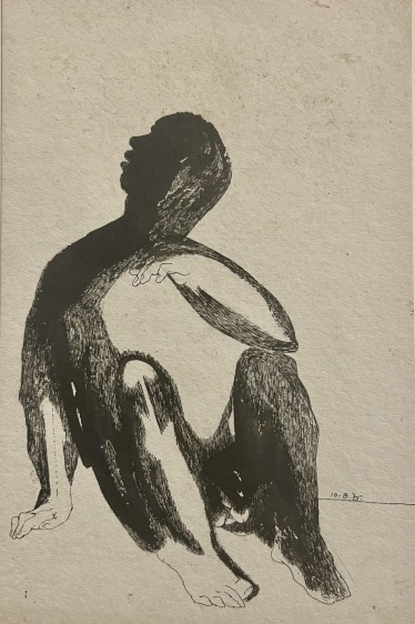 K. Laxma&nbsp;Goud, Untitled (Seated Man), 1975