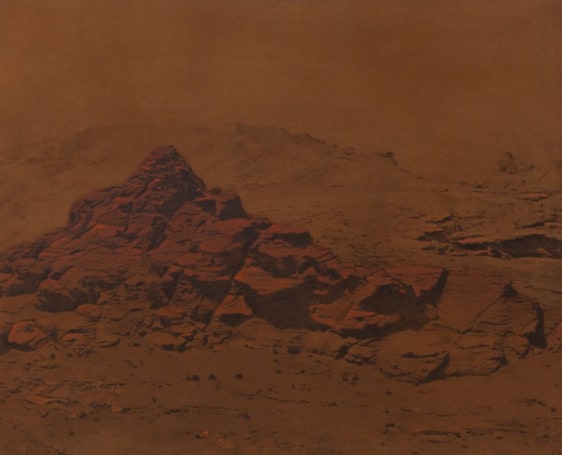 Saad Qureshi Handful of Landscape 2015 Charcoal, pastel, Indian ink, brick dust on gaboon plywood 20 x 25