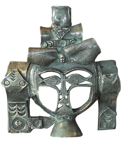 Laxma Goud Portrait Relief 10 15 x 14 x 4 in. Bronze 2007 Estimate - $3,000 - $6,000