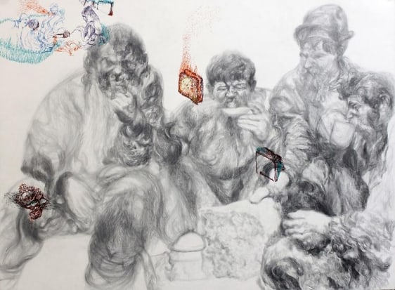 Puja Puri RAGGED PEOPLE 2010 Graphite and archival ink pens on fabriano paper 22 x 30 in.