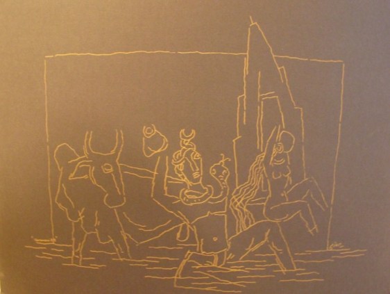 M. F. Husain VARANASI 88 (I) 1988 Silkscreen on paper 22 x 30 in.