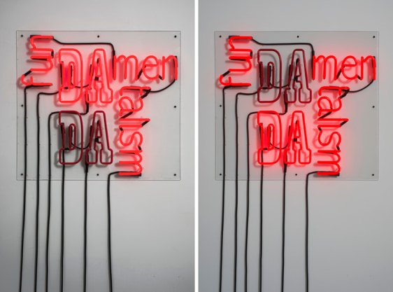Abdullah M. I. Syed funDADAmentalism Flashing red neon sign 30 x 27 in. 2013