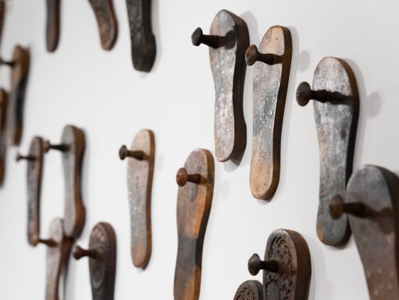 G. R. Iranna  PADUKA INSTALLATION (Detail)  2013  Mixed media installation  Dimensions Vary