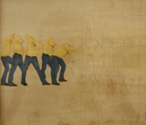 Shoaib Mehmood JUST DO IT Gouache on wasli 5 x 8.5 in.