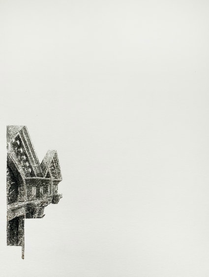 Najmun Nahar Keya  Corinthian Dhaka (21)  Charcoal, graphite, rabbit skin glue, silver, on Fabriano archival paper  11 x 14  2019