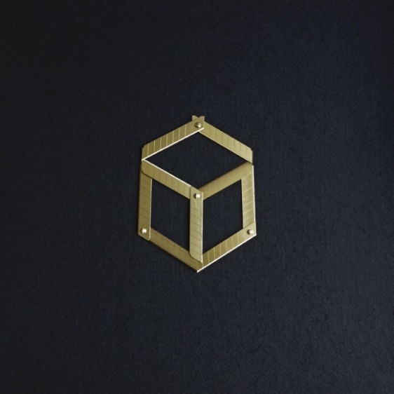 Abdullah M. I. Syed Margin of Error - Necker Cube on Black (Ed. of 5) 2017 Titanium utility knife blades, brass, stainless steel, felt and tempered hardwood 23 x 23 in.