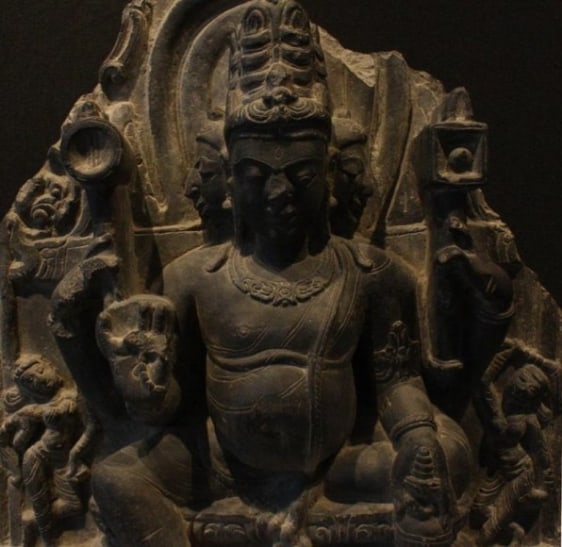 Brahma Pala Black stone c. 12th Century 15 in.
