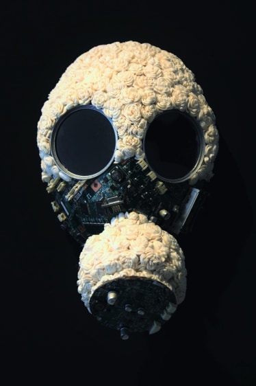 Promotesh Das Pulak Encapsulated 4 2016 Shola flowers, circuit boards 12 x 7 x 7.5 in.