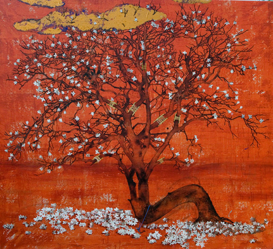 G. R. Iranna TEMPERED BRANCHES 2013 Acrylic on canvas 60 x 66 in.