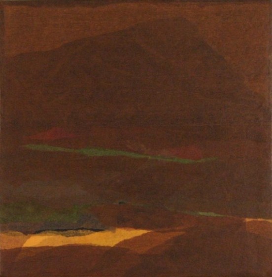 Yogesh Rawal UNTITLED 34 2007 Paper collage: tissue paper, cellulose &amp; synthetic resin on treated wood 12 x 12 in.