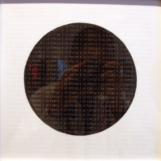 Abdullah M. I. Syed I am Circle I am Square: A page from Brut-Nama Charcoal and typed on Canson paper 11 x 11 in. 2013