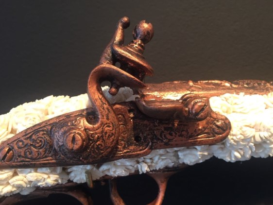 Promotesh Das Pulak Musket Gun 2014 Shola flowers, resin 6 x 17 x 2 in.