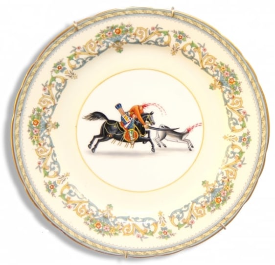 Adeela Suleman And Then It All Happened Series (Plate 5) 2014 Founded Plate with enamel paint 8 x 8 in.