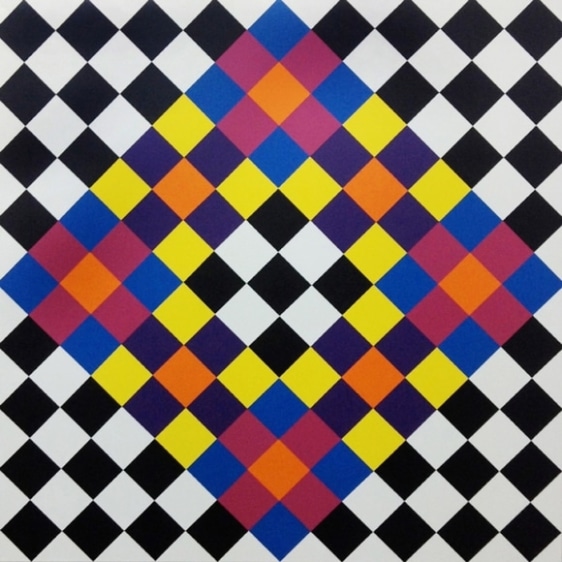 Rasheed Araeen Opus F1 2016 Acrylic on canvas 63 x 63 in.