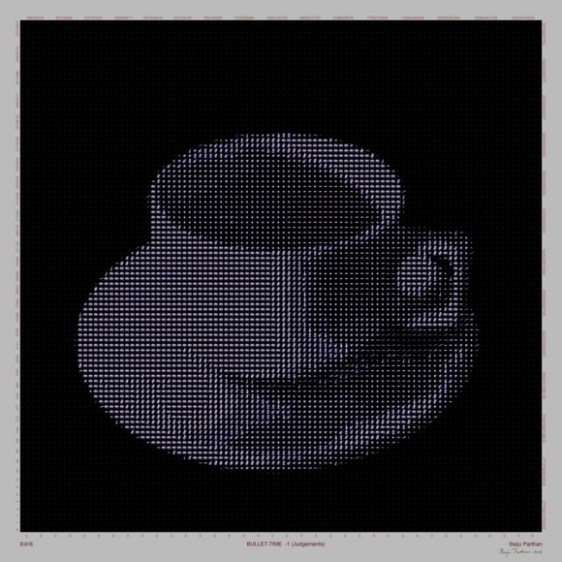 Baiju Parthan BULLET TIME (JUDGEMENTS) 2009 C-print on metallic paper 43 x 43 in.