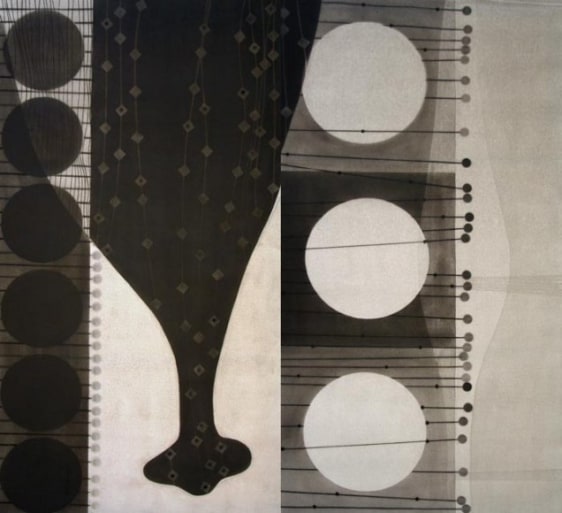 Shabnam Shah THE BLACK A-46 (DIPTYCH) 2007 Mixed media on canvas 69 x 76 in.