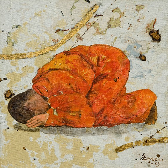 G. R. Iranna PRAY 1 2013 Acrylic on canvas 12 x 12 in.