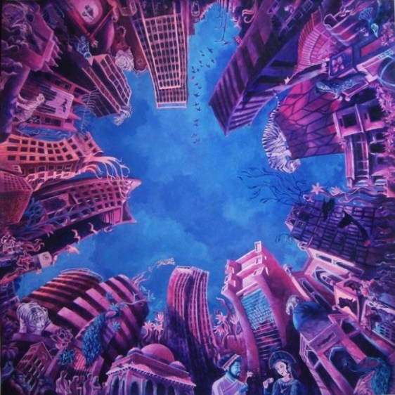 Sanjay Sundram TWELVE PILLARS 2010 Oil on canvas 48 x 48 in.