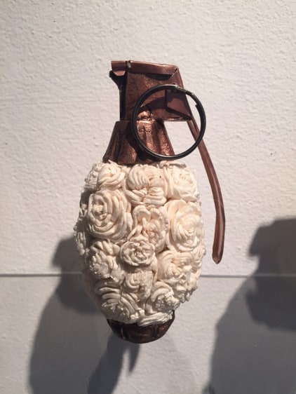 Promotesh Das Pulak Untitled 2 2014 Shola flowers, resin 6 x 2.5 x 2.5 in.