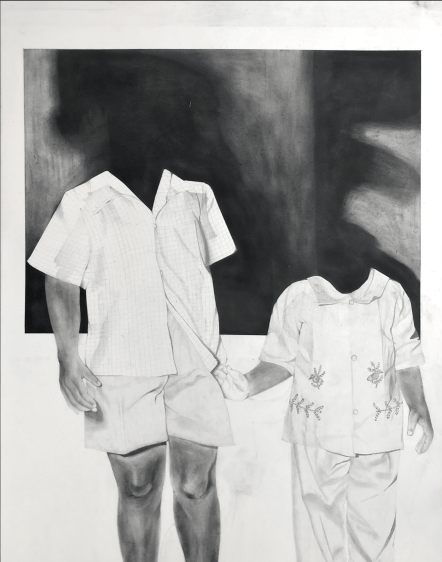 Maya Jay&nbsp;Varadaraj  Papoush in the Dark, 2021  Graphite on paper  36h x 30w in