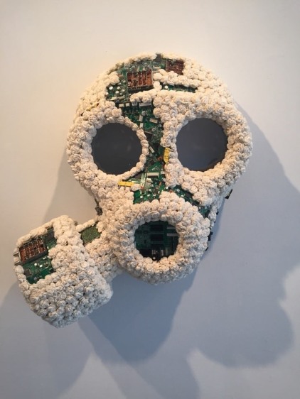 Promotesh Das Pulak Encapsulated 2 2016 Shola flowers, circuit boards 28 x 17 x 9 in.