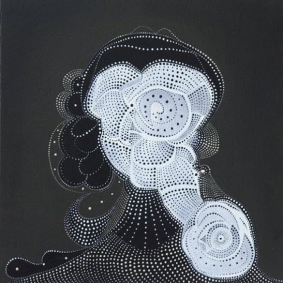 Unver Shafi Khan HAIR-DO NO.1 (IN FABULIST STYLE) 2009 Acrylic on canvas 15 x 15 in.