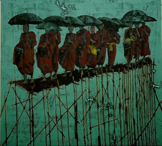 G.R. Iranna YATRI 2012 Acrylic on tarpaulin 60 x 66 in.