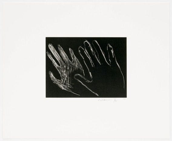 Untitled (Hands), 1990-91, drypoint with aquatint